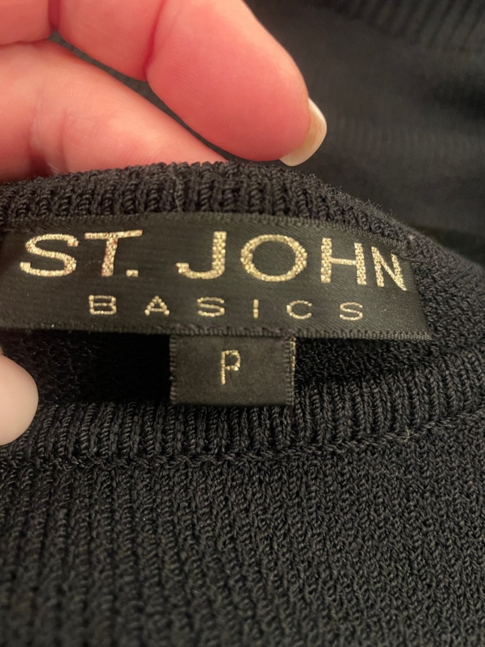 St John authentic black knit 3pc pantsuit sz 4 - Picture 9 of 10